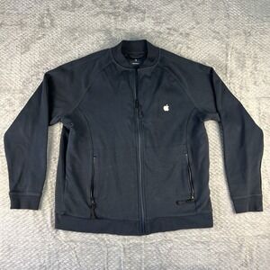 Apple Employee Tech Fleece Bomber Jacket Small Reflective Logo Corporate Blue